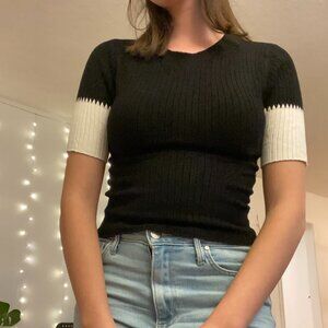 Two toned knit tee shirt